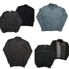 古着卸 まとめ売り セーター MIX 6枚セット (メンズ L ) カーディガン ポロニット フルジップ 中古 古着 ND5209