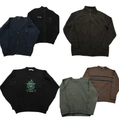古着卸 まとめ売り セーター MIX 6枚セット (メンズ L ) カーディガン フルジップ ライン セルティックFC 中古 古着 ND5201