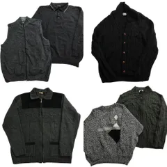 古着卸 まとめ売り セーター MIX 6枚セット (メンズ L ) ポロニット カーディガン ベスト フルジップ 中古 古着 ND5237