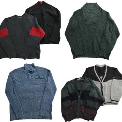 古着卸 まとめ売り セーター MIX 6枚セット (メンズ L ) フルジップ ショールカラー カーディガン 中古 古着 ND5224