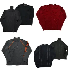 古着卸 まとめ売り セーター MIX 6枚セット (メンズ L ) タートルネック カーディガン リブニット 中古 古着 ND5292