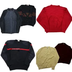 古着卸 まとめ売り セーター MIX 6枚セット (メンズ L ) カーディガン リブニット フランス SAPEURS POMPIERS 中古 古着 ND5289