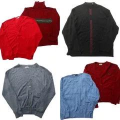 古着卸 まとめ売り セーター MIX 6枚セット (メンズ L ) タートルネック カーディガン ベスト ライン 中古 古着 ND5317