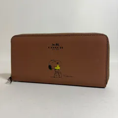 2509-413｜美品｜コーチ 長財布 レザー ブラウン スヌーピーコラボ