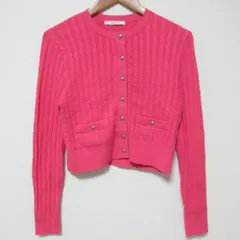 美品 24SS ANAYI アナイ ミニケーブルニット カーディガン サイズ36 ピンク レディース 古着 中古 USED