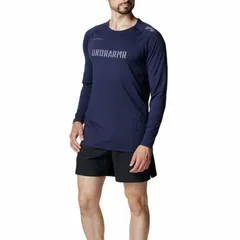 【新品】UNDER ARMOUR(アンダーアーマー) 長袖 UAヒートギア ストレッチロングスリーブTシャツ   ストレッチティーシャツ 　ミッドナイトネイビー　6007730-410