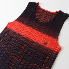 美品 イッセイミヤケ プリーツプリーズ PLEATS PLEASE グラデーション デニム転写 ノースリーブトップス 3 オレンジ//┃【2400014787115】のサムネイル