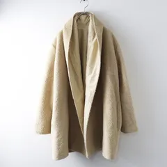 【白タグ】マックスマーラ Max Mara ナイロンリバーシブル アルパカウール シャギーローブコート 36 ベージュ//┃伊製【2400014787016】