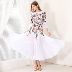 【新品未使用】花の謎 モダンダンス ワンピース 社交ダンス 練習着