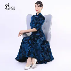 【新品未使用】新デザイン レトロチャイナドレス風 モダンダンスドレス 社交ダンスウェア ワンピース 練習着