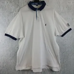 POLO RALPH LAUREN ポロバイラルフローレン ポロシャツ クレリックトップス 半袖 スリムフィット メンズ ゴルフウエア XLサイズ ホワイト □〇