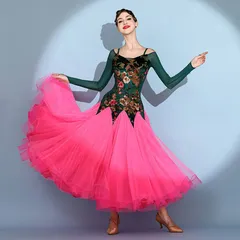 【新品未使用】モダンダンス ワンピース 透けメッシュ プリント 練習着