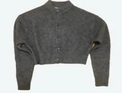 ザラ グレー クロップド ニット カーディガン
