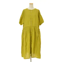 【nestRobe】リネンギャザーフレアロング五分袖ワンピース