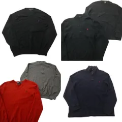 【未検品】古着卸 まとめ売り ラルフローレン セーター 6枚セット (メンズ XL ) Vネック ハーフジップ スタンドカラー 中古 古着 ND2156