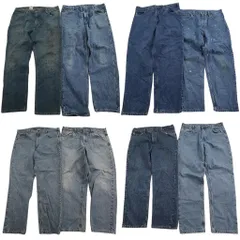 古着卸 まとめ売り カーハート Carhartt デニム パンツ 8枚セット (メンズ 38 /40 ) ペンキ FRシリーズ インディゴブルー 中古 古着 ND3334