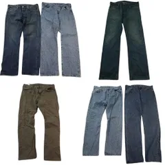 古着卸 まとめ売り リーバイス 501 デニム パンツ 6枚セット (メンズ 36 /38 ) インディゴブルー ベージュ ストレート 中古 古着 ND3245