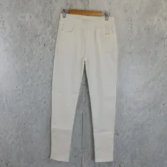 ストレッチ スリム パンツ M～L ホワイト 白 〇□