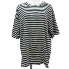 美品 45R フォーティファイブアール スーピマ天竺の908オーシャンTシャツ カットソー  80670502 サイズ2 グリーン ベージュ レディース 古着 中古 USED