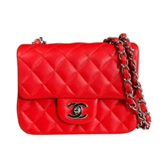 シャネル ミニマトラッセ ショルダーバッグ レザー レッド レディース  CHANEL  中古 シャネル
