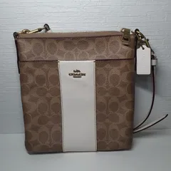 COACH コーチ ショルダーバッグ シグネチャー ブラウン ホワイト ゴールド 肩掛け 斜め掛け A11292 W
