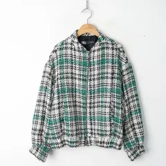 ザラ ツイード ジップアップ ジャケット