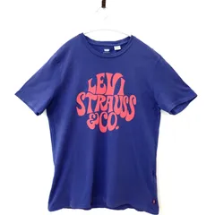 古着　LEVI`S リーバイス　Lサイズ　メンズロゴTシャツ　ブルー系　ネイビー系　紺色