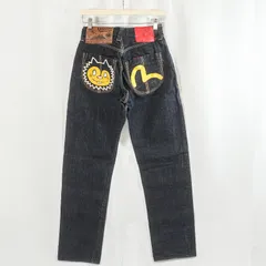 ヤマネ LOT0013 カモメ＆キッキー刺繍 セルビッチデニム 29×34 エヴィス YAMANE EVISU インディゴ 濃紺 ジーンズ  未使用級