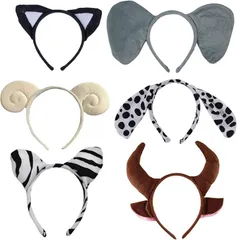 HAPPY SUGAR 動物 カチューシャ 大人 アニマル 耳 コスプレ 仮装 変身 パーティー イベント クリスマス おもしろ 6個セット (タイプC)