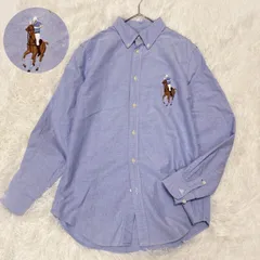 Ralph Lauren　ラルフローレン　ビッグポニー刺繍　オックスフォード BD シャツ　ライトブルー　 マルチポニー　カラーポニー　ユニセックス　16(160/80) 近年モデル