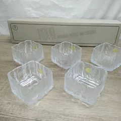 ガラス食器  HOYAクリスタルガラス スクエア型小鉢 角型鉢 そーめん鉢 キャンドル皿 未使用品 箱入り S503