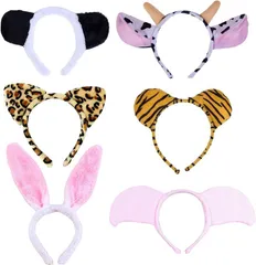 HAPPY SUGAR 動物 カチューシャ 大人 アニマル 耳 コスプレ 仮装 変身 パーティー イベント クリスマス おもしろ 6個セット (タイプA)