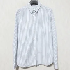 美品 Demi-Luxe BEAMS デミルクスビームス ×THOMAS MASON トーマスメイソン ストライプ柄 長袖 シャツ ブラウス 38 ホワイト×ブルー レディース 古着 中古 USED
