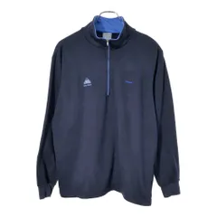 90年代 USA製 patagonia パタゴニア  Capilene キャプリーン ハーフジップ フリースプルオーバー ネイビー(メンズ LARGE)中古 古着 X2451
