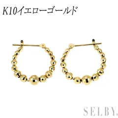 K10YG デザインピアス  フープ