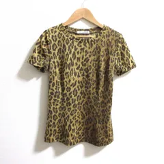 良品 DOLCE&GABBANA ドルチェ＆ガッバーナ 80-90s ヴィンテージ レオパード柄 半袖 Tシャツ カットソー サイズ40 キャメル レディース 古着 中古 USED