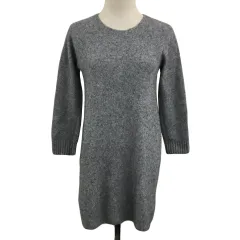 ボールジー BALLSEY トゥモローランド チュニック ワンピース ニット Iライン ミニ アンゴラ混 カシミヤ混 無地 長袖 38 グレー