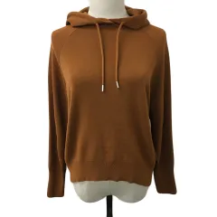 クミキョク 組曲 KUMIKYOKU パーカー ニット フーディー プルオーバー 無地 長袖 S2 茶 ブラウン