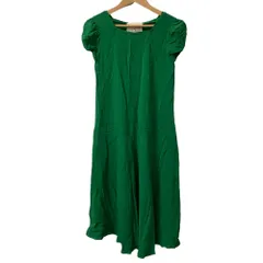 美品 DES PRES デプレ ロベルトムッソ別注 レーヨンンストレッチ パフスリーブワンピース サイズ40 グリーン レディース 古着 中古 USED