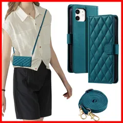 laddutoi iphone12 ケース いphone12 pro ケース 手帳型 おしゃれ ストラップ付き スタンド機能 カード収納 軽量 薄型 耐衝撃 高級PUレザー 滑り防止 財布型 内蔵マグネット 開閉式 チェック柄 上質 耐摩擦 マグネット式 肩掛