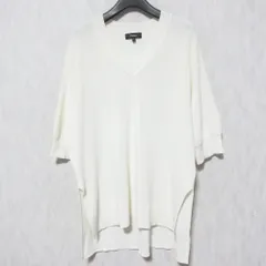 美品 23SS Theory セオリー DRY COTTON 2 KARENIA VNK ドライコットン Vネック 五分袖 ニットカットソー 01-3101722 S ホワイト レディース 古着 中古 USED