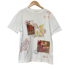 美品 24SS PS Paul Smith ピーエスポールスミス フラワープリント クルーネック 半袖 Tシャツ カットソー M ホワイト レディース 古着 中古 USED