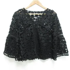 美品 Diagram ダイアグラム グレースコンチネンタル スターレーストップ ブラウス サイズ36 ブラック レディース 古着 中古 USED