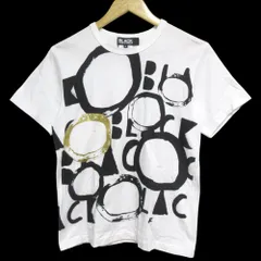 美品 AD2018 BLACK COMME des GARCONS ブラックコムデギャルソン プリント 半袖 Tシャツ Sサイズ ホワイト レディース 古着 中古 USED 美品 AD2018 BLACK COMME des GARCONS ブラックコムデギャルソン