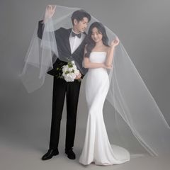 1回着用】ウエディングドレス 長袖 シンプル 結婚式 パッド付き 松 