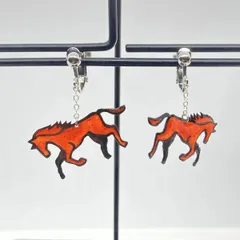 レジンイヤリング「馬　158」