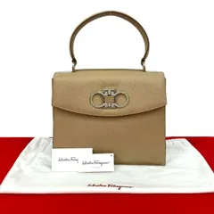 極 美品 袋付き Salvatore Ferragamo サルヴァトーレフェラガモ ガンチーニ 金具 レザー 本革 ハンドバッグ トートバッグ ベージュ 31957
