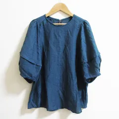 美品 22SS BEAUTY&YOUTH ビューティーアンドユース ユナイテッドアローズ シアーボリュームスリーブ ブラウス ネイビー レディース 古着 中古 USED