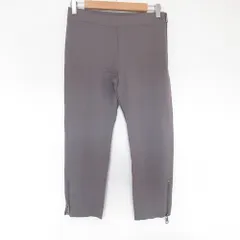 美品 BURBERRY LONDON バーバリー ストレッチ 裾ジップ クロップドパンツ 44 グレー レディース 古着 中古 USED