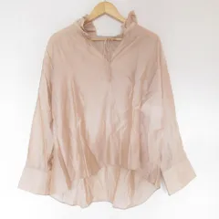 美品 BEAUTY&YOUTH ビューティ＆ユース ユナイテッドアローズ ローンフリルネックブラウス 長袖 シャツ ベージュ レディース 古着 中古 USED
